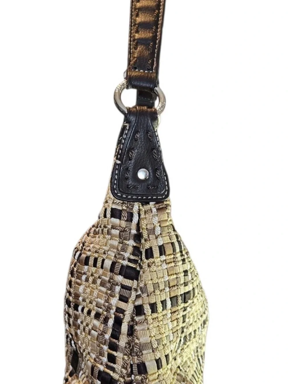 The Sak Boho Woven Shoulder Bag in Beige & Brown